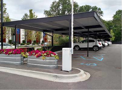 Modern flat top commercial carport